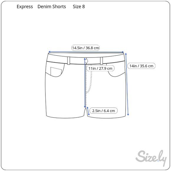 Express Super High Rise Mom Shorts Size 8 Blue Raw Hem Denim Jean Shortie Y2K - Picture 11 of 11